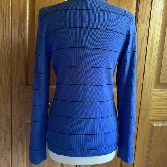 TALBOTS - Stripe Button-Cuff Turtleneck - NEW - Picture 3 of 11
